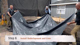 How to Build a Koi Pond: Step 6 - Install Underlayment and Liner