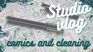 Studio vlog  Cleaning my home & comic sketching