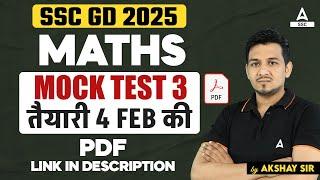 SSC GD 2025 Maths Class | Maths Mock Test for SSC GD | Part 3 | Akshay Awasthi