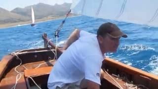 Traditional Lateen sailing boats racing at Favignana (Trapani - Sicily) July 2016