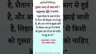 Gussa Aaye To Kya Kare ? Rasulullah ﷺ Ne Farmaya #mdarshadhussainislamic #gussa #hadis #shorts