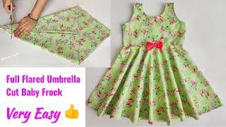 Full Flared Umbrella Cut Baby frock cutting and stitching  | Baby Frock cutting and stitching