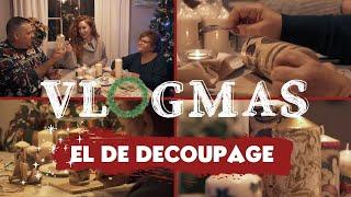  VLOGMAS 21 - Tutorial VELAS DECORADAS CON SERVILLETAS   TÉCNICA DECOUPAGE l estelamaca