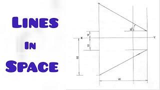 LINE IN SPACE in | Technical drawing