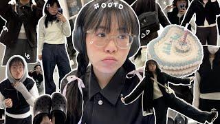 OOTD VLOG | what i wear to uni in a week, library days, lots of studying, labs, and cake 