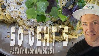 Frische Pasta Deluxe und hausgemachtes Basilikumpesto