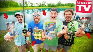 As Seen On TV Fishing Lures Challenge 1v1v1 (Helicopter Lure, Banjo Minnow, Flying Fishing Lure!)