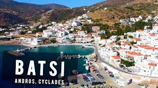 Batsi by drone, Andros Island, Cyclades | GREECE 