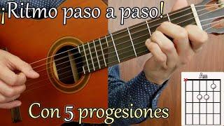 ¡La mejor manera de aprenderse un ritmo en guitarra ! - Juego de bajos genial + 5 progresiones 