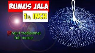 rumus jala ikan1½inch.traditional 1½inch knit fishing net formula