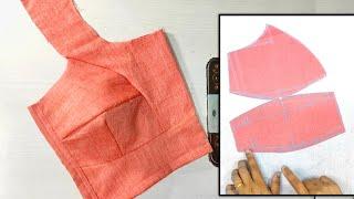 Double katori blouse cutting and stitching | with deep neck formula easy way | PINKYBOUTIQUE