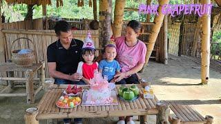 Spreading love: Happy birthday to daughter "Quynh Nhu" 5 years old - Harvesting pink grapefruit