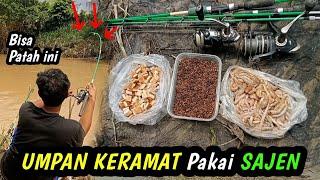 NGERI !! Mancing strike ikan besar berkali-kali akibat pakai umpan sajen ini