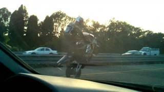 Guys Freak Out Over Street Bike Wheelie