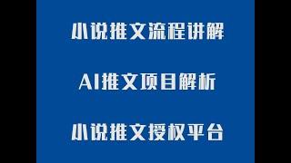 手把手教小说推文赚钱第一课 小说推文流程讲解 AI推文项目解析 完全免费的小说推文授权平台介绍  #网赚 #赚钱