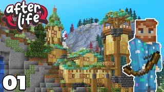 AfterLife SMP : MY NEW STARTER HOUSE! Minecraft 1.18 Survival (#1)