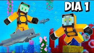 Minecraft pero BAJO el AGUA! | Willy y Fargan DIA 1