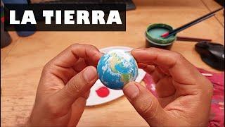 Cómo hacer al  Planeta Tierrra  en una pequeña pelota de icopor / unicel paso a paso