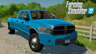 FS22 - 2008 Dodge Ram 3500 Mega Cab - Farming Simulator 2022 American Muscle PickUp Car Mod