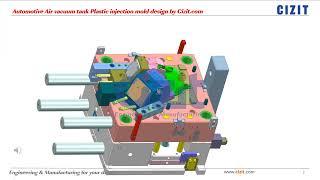 Automotive Air vacuum tank Plastic injection mold design by Cizit com