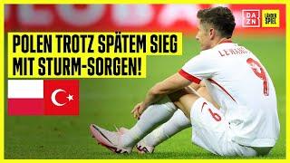 Später Sieg, Verletzung bei Torjubel & Lewy muss auch noch runter! Polen - Türkei | Testspiel | DAZN