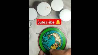 easy madhubani coaster art for beginners/ #art #drawing  #shortvideo #shorts .