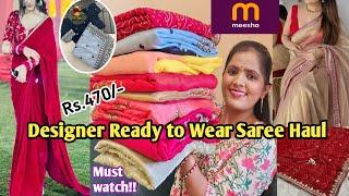 Meesho Haul/Ready to wear Saree/Jimmy choo/Meesho Designer Saree Haul/Partywear/Wedding wear Saree