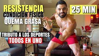 Rutina Hiit para Mejorar Condición Física y Quemar Grasa (25 Min) Ejercicios de Resistencia