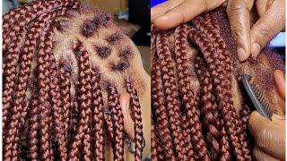 How To Braid Extreme Short Hair With African Threading Method / Protective Hairstyle