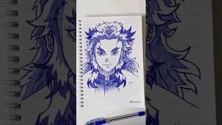 Drawing Rengoku Kyojuro  #shorts #viralvideos #demonslayer #rengoku #drawing