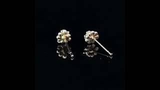 18k White Gold Cluster Diamond Earrings #designyard #hannahbedfordjewellery #studearrings #studs