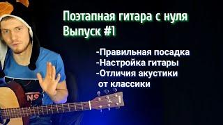 КАК НАСТРОИТЬ ГИТАРУ, как правильно держать гитару, классика или акустика