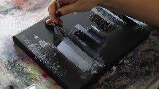 Painting using ONLY a Palette Knife (ASMR) No Talking