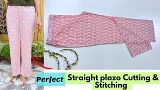 Perfect Straight Plazo Cutting and Stitching/for All Sizes /Straight plazo Design