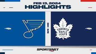 NHL Highlights | Blues vs. Maple Leafs - February 13, 2024