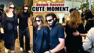 Ranveer Singh and Deepika So Cute Moment | Ranveer Singh Taking Care Of Pregnant Deepika At Airport