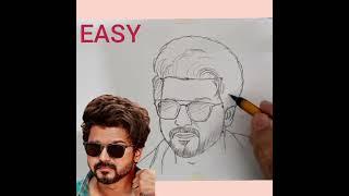 How to draw Vijay Thalapathy Drawing || Pencil drawing