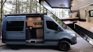 BEST NEW MWB Van Conversion LAYOUT  2 Beds, Interior Shower & Toilet AND Cutting Edge Cook Top!