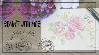 PAINT WITH ME peonies flowers