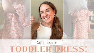 Sewing a dress for the BIRTHDAY GIRL! // toddler ruffle smock dress + flower bag