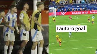 Lionel Messi crazy reaction to Lautaro Martinez extra time goal - Argentina