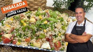 Te enseño una ensalada rica de arroz y algunos ingredientes mas