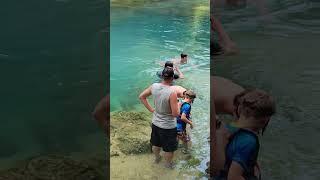 Kael Clickner swims in 49° Boze Mill Spring located outside Alton Missouri #missourisprings