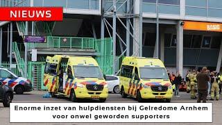 Enorme inzet van hulpdiensten bij Gelredome Arnhem voor onwel geworden supporters