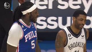 Montrezl Harrell T'd up for this exchange with Kyrie Irving | NBA on ESPN