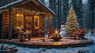 ️Cozy Christmas Cottage | Tranquil Winter Night, Roaring Fireplace & Magical Holiday Atmosphere 