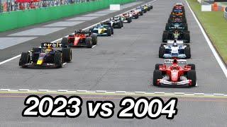 F1 2023 Cars vs F1 2004 Cars   Monza GP