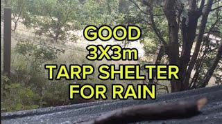 TARP SHELTER FOR RAIN 3X3 SETUP #tarptent #tarpsetup #nature #tarpshelter #outdoor #camping