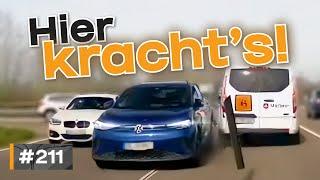 Fahrer nach Unfall sehr aufgebracht, Ungeduld und starke Re(h)flexe! | #GERMAN #DASHCAM | #211