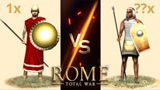 How Many Nile Spearmen Are Needed to Beat 1 Spartan Hoplites If They Go 1 By 1 in OG Rome:TW?